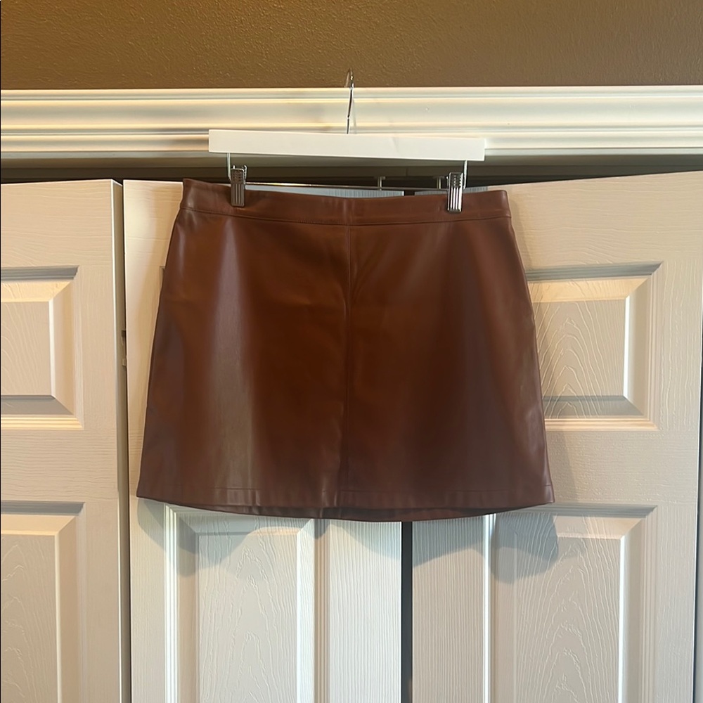 BB Dakota Brown Leather mini Skirt